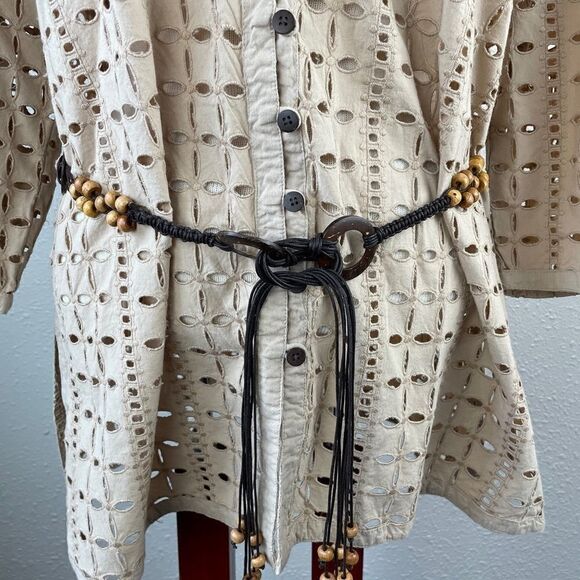 NWT Multiples Button Down Shirt and Belt Size L - Picture 3 of 10